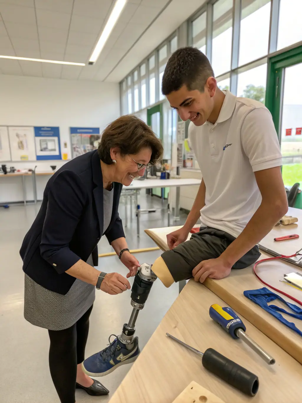 A young adult with a disability participating in a vocational training program at AJS, focusing on skill development and employment opportunities.