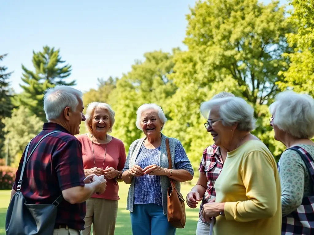 Elderly individuals participating in an AJS-organized social activity, highlighting the organization's efforts to combat social isolation and promote well-being among seniors.