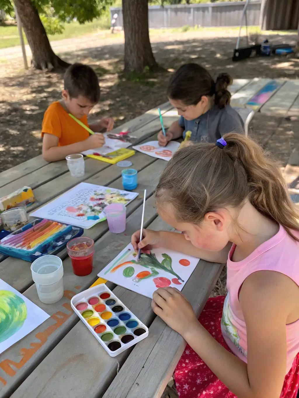 A heartwarming image of children participating in an AJS-sponsored art therapy session, showcasing their creativity and emotional expression.
