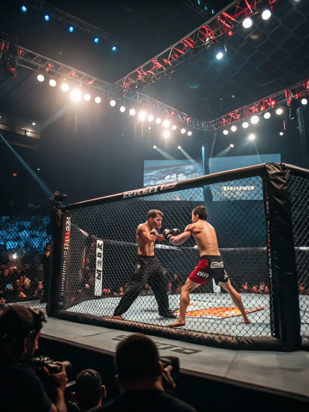 A dynamic image of a K1 rules competition, capturing the excitement and competitive spirit, to attract participants and spectators to the event.